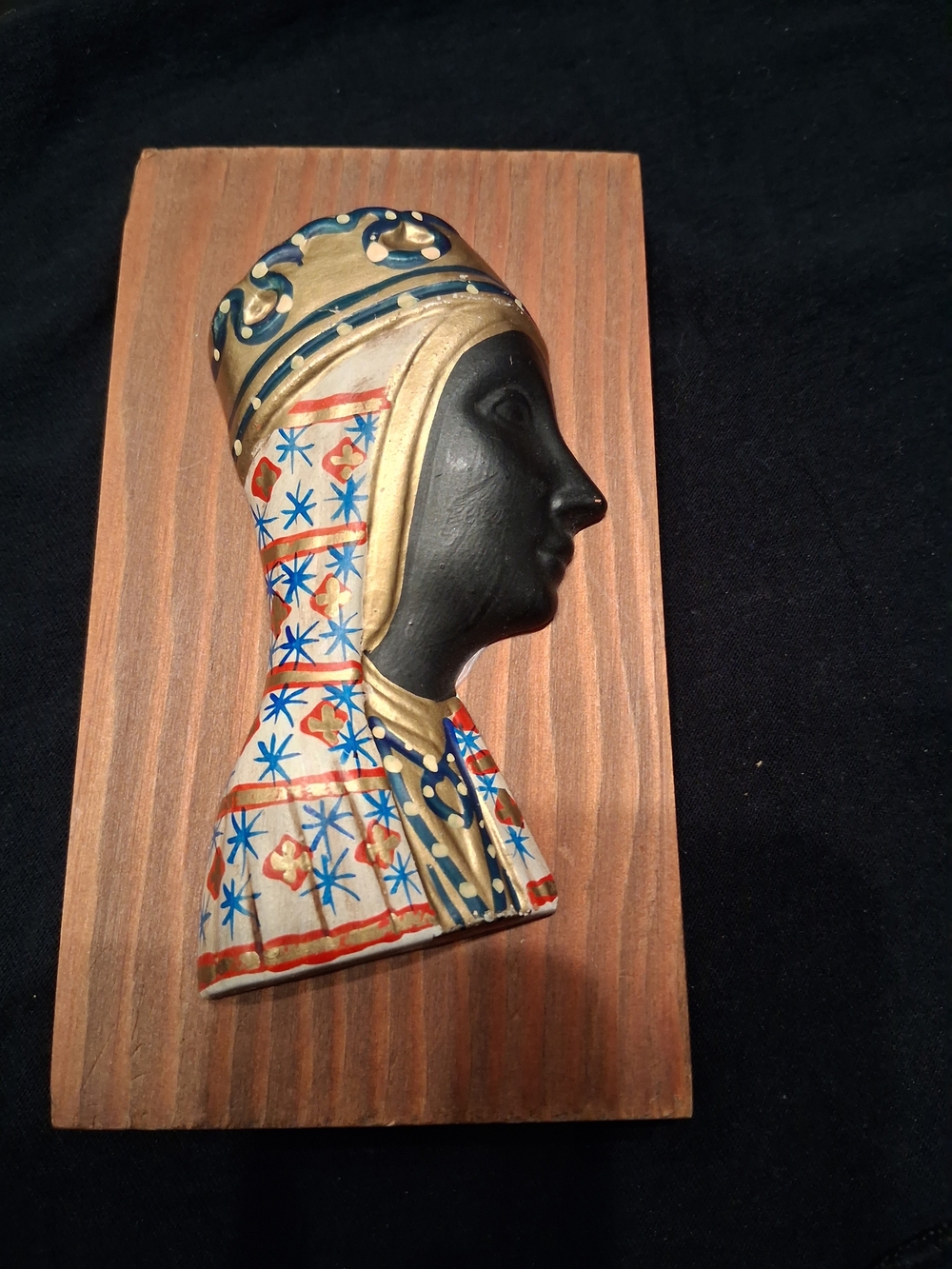 Vintage Wall Hanging Plaque Black Maddona Of Monserrat